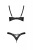Passion Celine Bikini - Комплект из экокожи: открытый бра с лентами, стринги со шнуровкой, 6XL/7XL (чёрный)